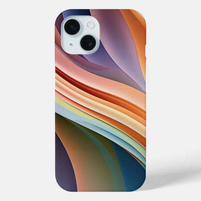 Moderne Rainbow Wave Abstrakt Art Case-Mate iPhone Hülle (Rückseite)