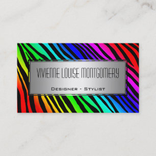 Moderne Rainbow Zebra Beruflich Business Card Visitenkarte