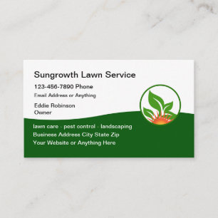 Moderne Rasendienste verkörpern Business Cards Visitenkarte