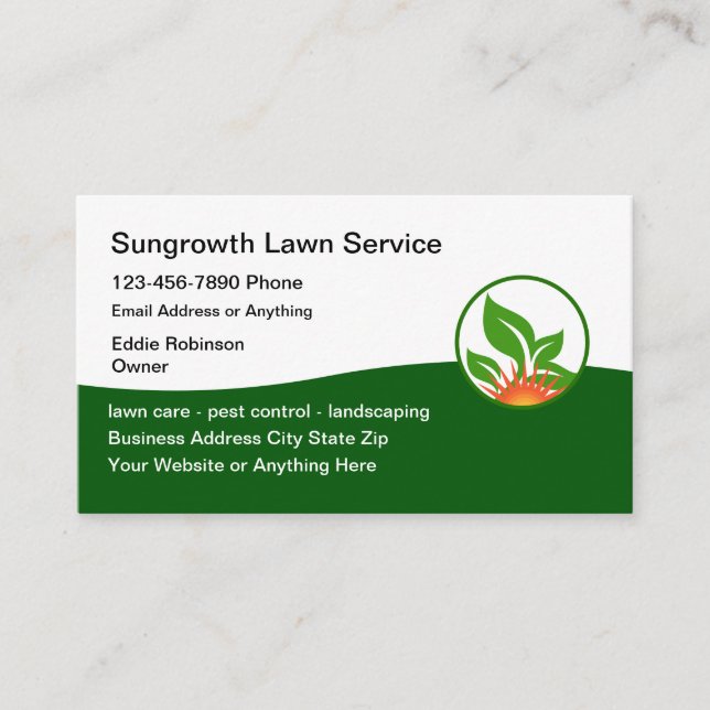 Moderne Rasendienste verkörpern Business Cards Visitenkarte (Vorderseite)