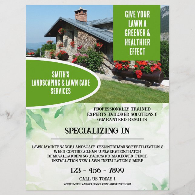 Moderne Rasenflächen zur Rasenmäherstellung Flyer (Vorne)
