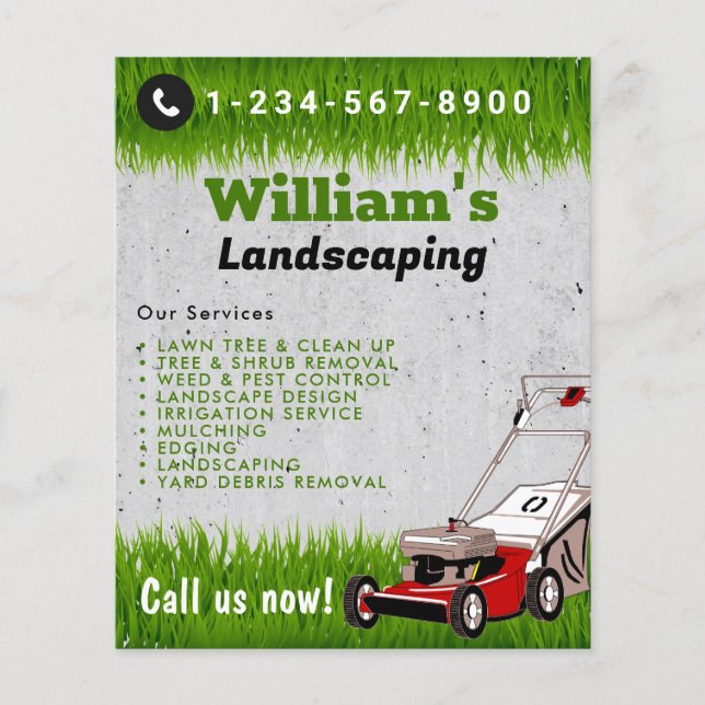 Moderne Rasenmäher, Rasenpflege Flyer (Vorne)