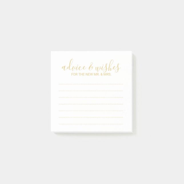 Moderne Ratschläge und Wünsche für die Hochzeit vo Post-it Klebezettel (Vorderseite)