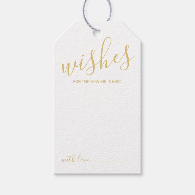 Moderne Ratschläge zur Hochzeit von Skripten und W Geschenkanhänger (Vorderseite)