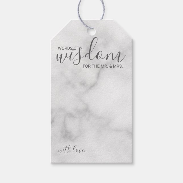 Moderne Ratschläge zur Hochzeit von Skripten und W Geschenkanhänger (Vorderseite)