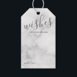 Moderne Ratschläge zur Hochzeit von Skripten und W Geschenkanhänger<br><div class="desc">Fügen Sie Ihrer Hochzeit eine persönliche Touch mit einem modernen Skript Hochzeitsratschlag und Wünsche Tag-Karte. Diese Ratgeber-Karte enthält den Titel 'Wünsche' im grau-modernen Script-Schriftart Stil und Details in modernen sans serif Schriftart Stil auf weißem Marmor Hintergrund. Ideal für Hochzeiten,  Babydusche,  Geburtstagsparty,  Brautparty,  Junggeselinnen-Abschied und alle besondere Anlässe.</div>
