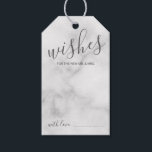 Moderne Ratschläge zur Hochzeit von Skripten und W Geschenkanhänger<br><div class="desc">Fügen Sie Ihrer Hochzeit eine persönliche Touch mit einem modernen Skript Hochzeitsratschlag und Wünsche Tag-Karte. Diese Ratgeber-Karte enthält den Titel 'Wünsche' im grau-modernen Script-Schriftart Stil und Details in modernen sans serif Schriftart Stil auf weißem Marmor Hintergrund. Ideal für Hochzeiten,  Babydusche,  Geburtstagsparty,  Brautparty,  Junggeselinnen-Abschied und alle besondere Anlässe.</div>