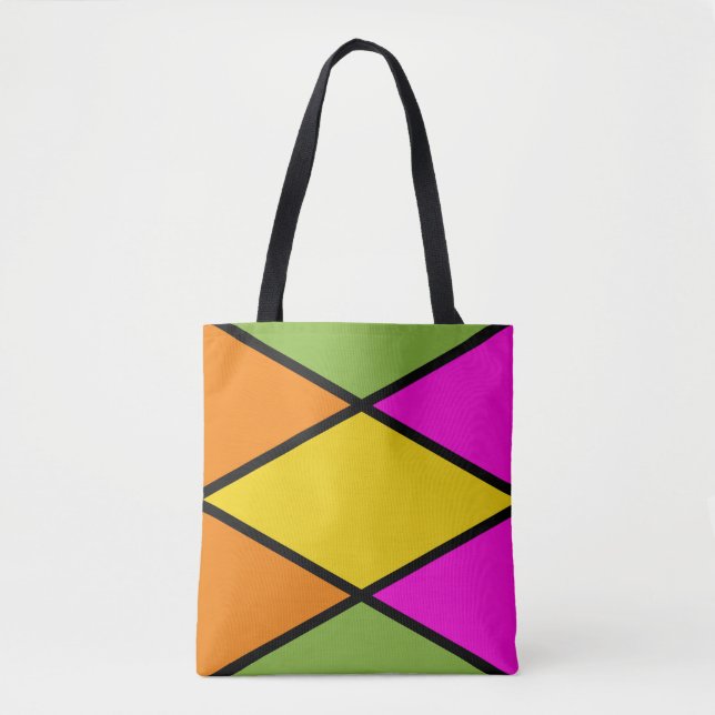 Moderne Raute Muster Tote Tasche (Vorderseite)