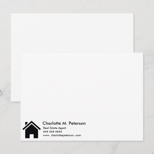 Moderne Real Anwesen Agent House Realtors Mitteilungskarte (Vorne/Hinten)
