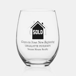 Moderne Realtor Abschlusstag Stielwein Glas