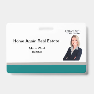 Moderne Realtor-Foto-Vorlage Mitarbeiter Namenssch Ausweis
