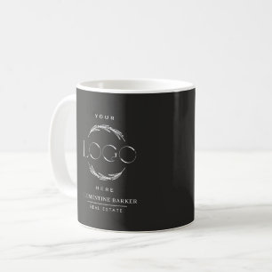 Moderne Realtor-Namensschilder mit eleganter Fotoa Kaffeetasse