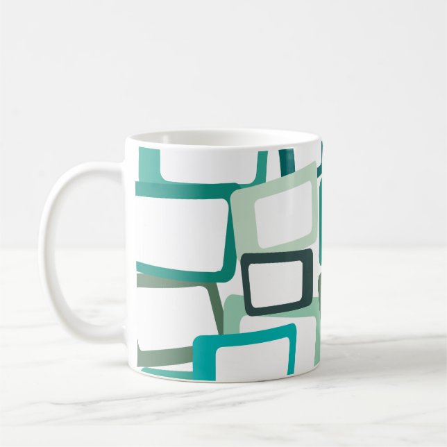 Moderne Rechtecke aus dem Mittelalter Kaffeetasse (Links)