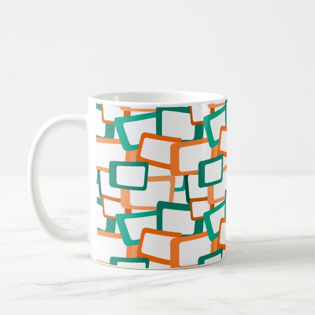 Moderne Rechtecke aus dem Mittelalter Kaffeetasse (Links)