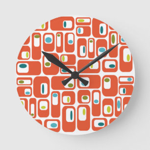 Moderne Rechtecke des Mitteljahrs Runde Wanduhr