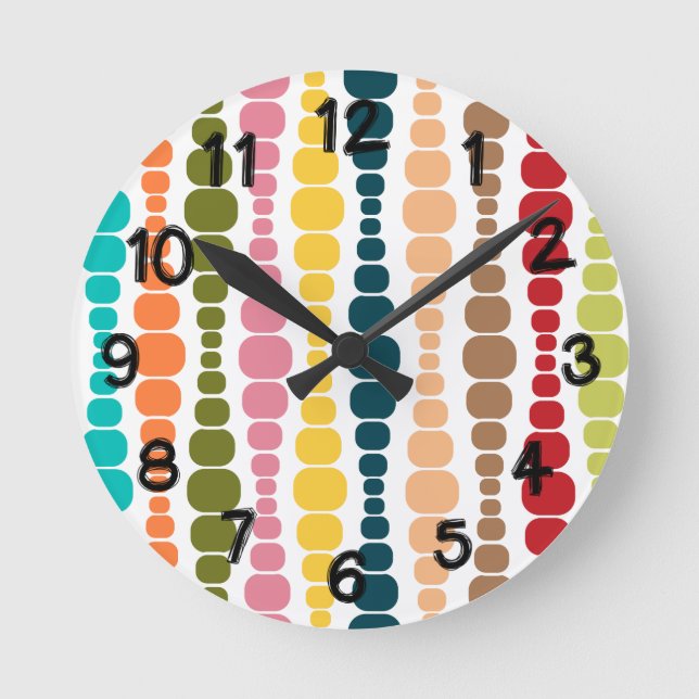 Moderne Rechtecke Runde Wanduhr (Vorderseite)