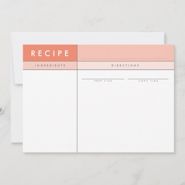 MODERNE RECIPE CARD Organisator Block minimale ora Dankeskarte (Vorderseite)