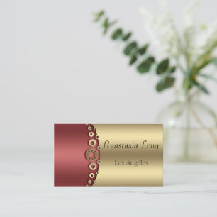 Moderne Red and Gold Business Card Visitenkarte