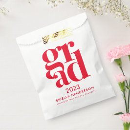 Moderne Red and White Graduation Party Gunst Bag Geschenktütchen