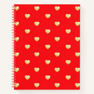 Moderne Red Gold Liebe Hörnchen Notizbuch