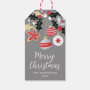 Moderne Red Gold & Silver Weihnachtsschmuck Geschenkanhänger