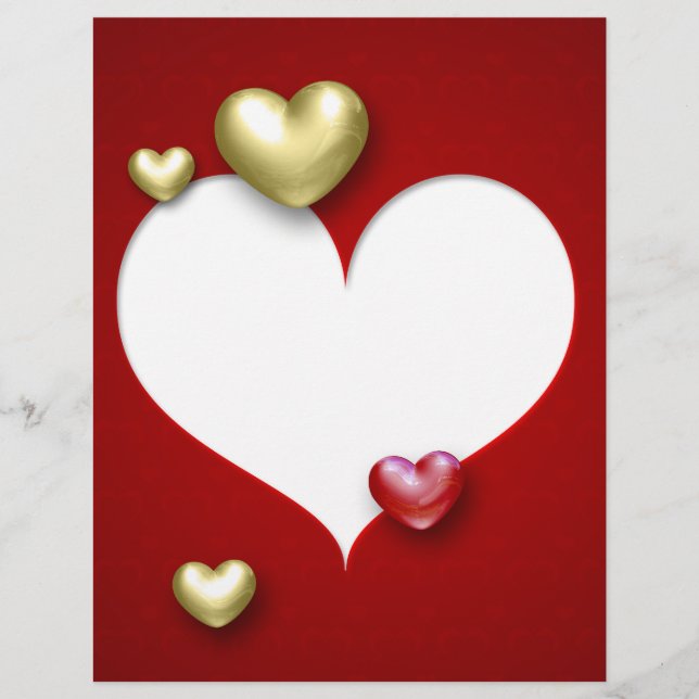 Moderne Red Gold Valentine Hearts (Vorderseite)