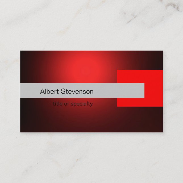 Moderne Red Gray Consultant Business Card Visitenkarte (Vorderseite)