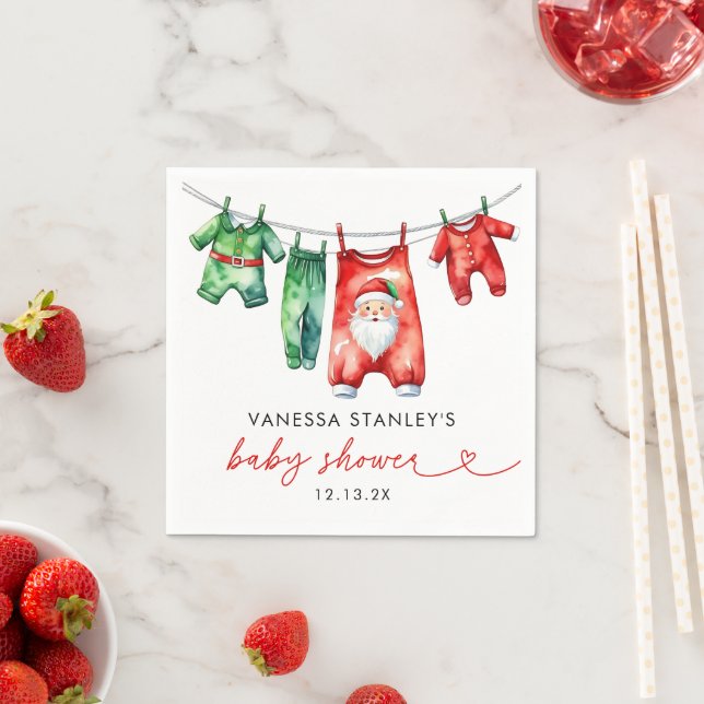 Moderne Red Holly Weihnachtsdusche Serviette (Beispiel)