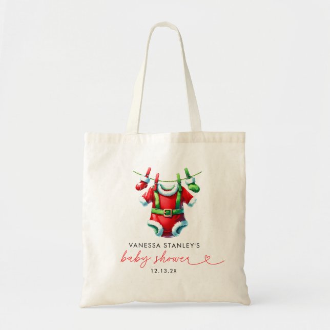 Moderne Red Holly Weihnachtsdusche Tragetasche (Vorne)