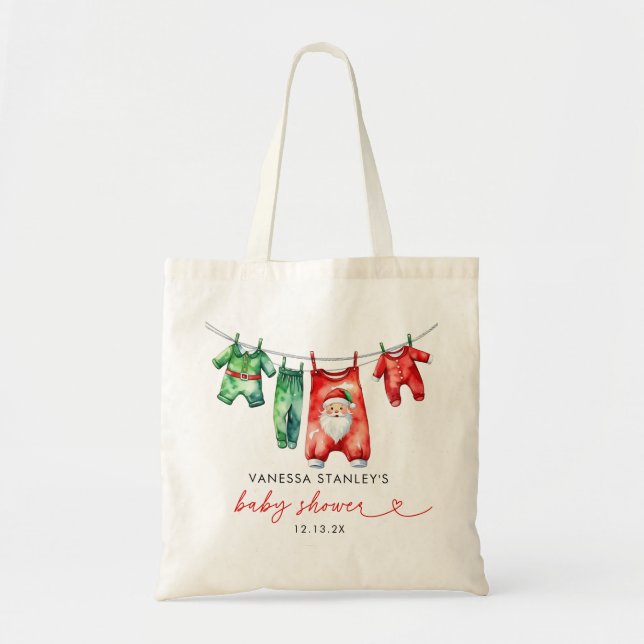 Moderne Red Holly Weihnachtsdusche Tragetasche (Vorne)