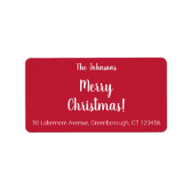 Moderne Red Merry Weihnachtsfamilie Adresse