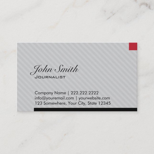 Moderne Red Pixel Journalist Business Card Visitenkarte (Vorderseite)