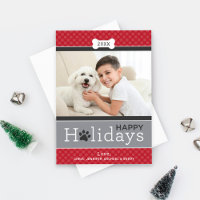 Moderne Red Puppy Dog Theme Happy Holidays