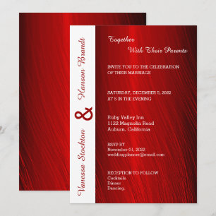 Moderne Red Satin Wedding Einladung