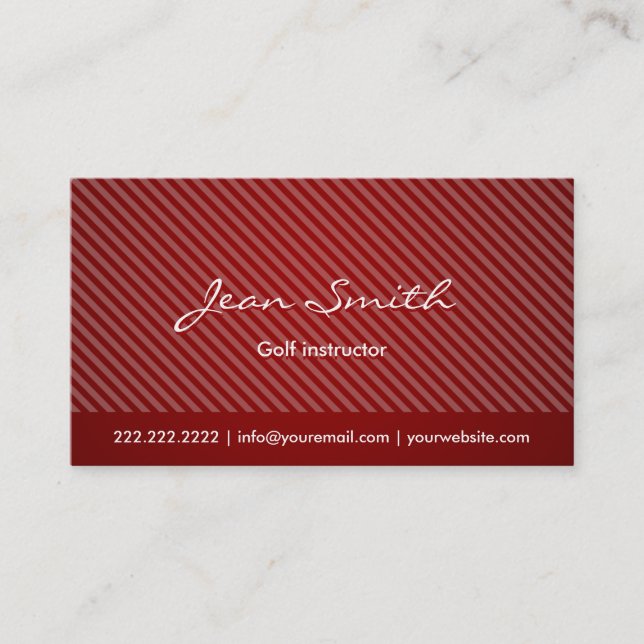 Moderne Red Strips Golf Business Card Visitenkarte (Vorderseite)