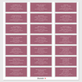 Moderne Red Wedding Guest Address Labels