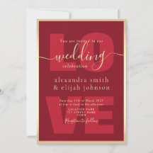 Moderne Red Wedding Reception Einladung