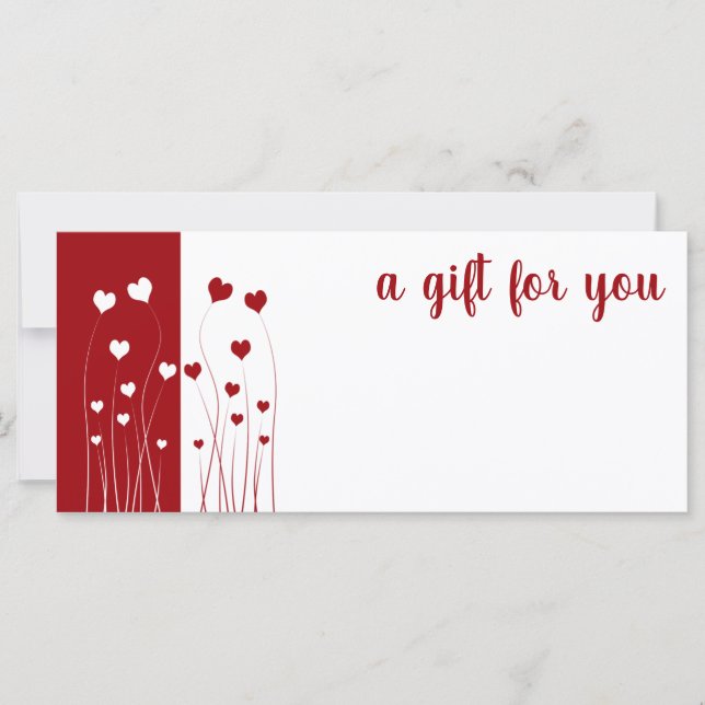 Moderne Red White Liebe Romantic Hearts Gift Card (Vorderseite)