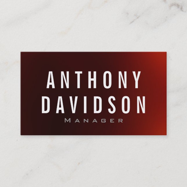 Moderne Red White Rige Letters Business Card Visitenkarte (Vorderseite)