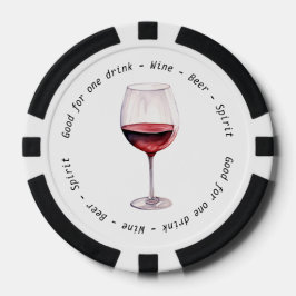 Moderne Red Wine Drink Voucher Hochzeit Pokerchips