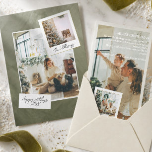 Moderne redaktionelle Fotogitter-Weihnachtskarte Feiertagskarte