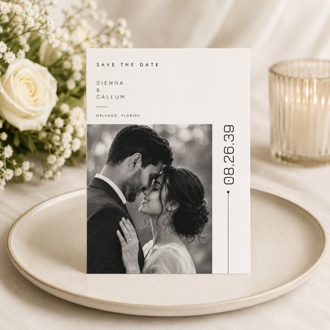 Moderne redaktionelle Hochzeit Save The Date Foto  (Von Creator hochgeladen)