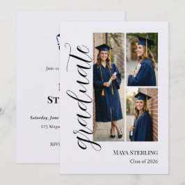 Moderne redaktionelle Schrift Multi-Photo-Abschlus Einladung