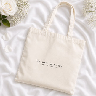 Moderne redaktionelle Serif-Hochzeits-Empfangsfavo Tragetasche