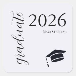 Moderne Redaktionsschrift 2026 Unterschrift Absolv Quadratischer Aufkleber