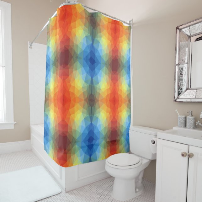Moderne Regenbogen-Geometrieform Duschvorhang (Beispiel)