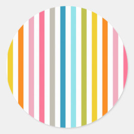 Moderne Regenbogen-Trendfarbene Streifen Runder Aufkleber