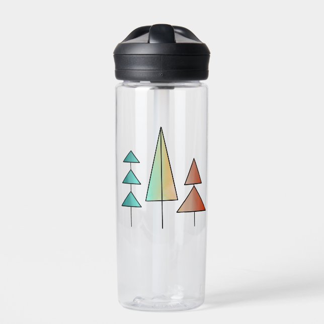 Moderne Regenbogenbäume im Mittelalter erröten aqu Trinkflasche (Vorderseite)