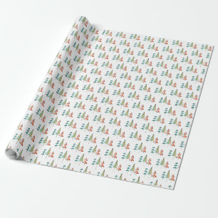 moderne Regenbogenbäume in Teal und Rosé Mitte des Geschenkpapier