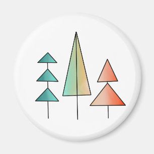 moderne Regenbogenbäume in Teal und Rosé Mitte des Magnet